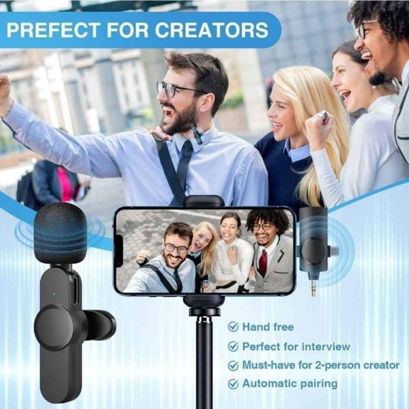 Dual Wireless Microphone for iPhone, Android, Camera - Picture 6 of 7